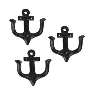 Set of 3 rustic SEAHORSE COAT Hat Wall HOOKS 5-3/8x2 cast iron nautical 