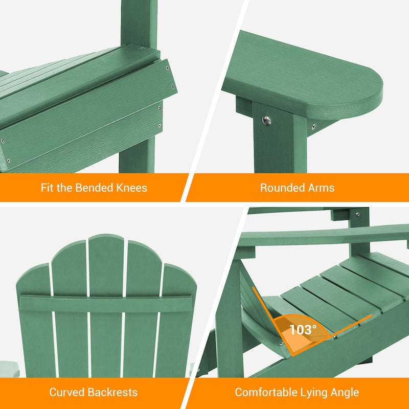 BONOSUKI Outdoor Adirondack Chair,HIPS Wooden-Like Finish Single Chair