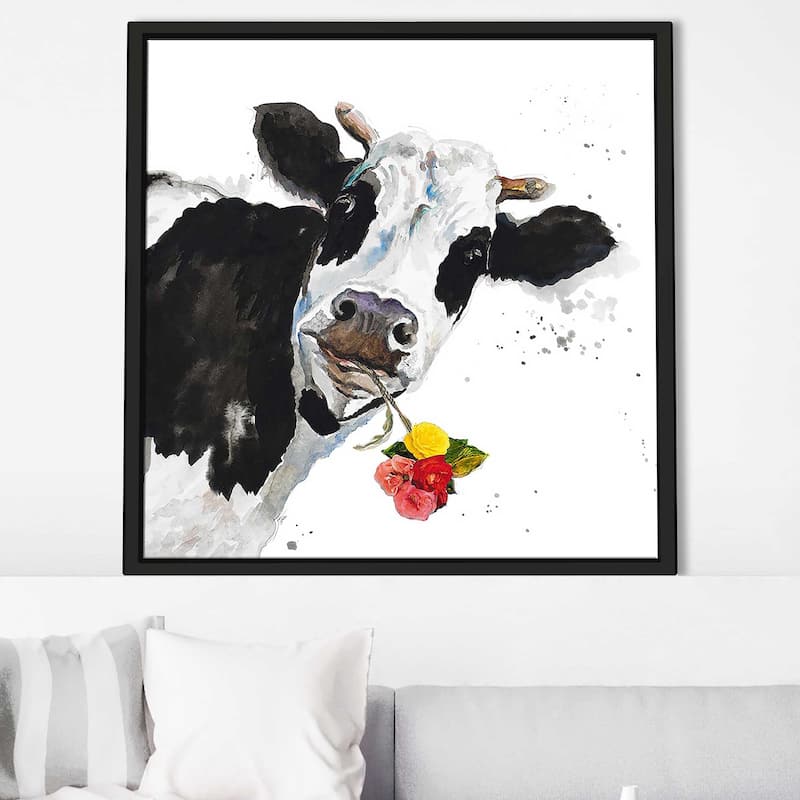 "Crazy Cow" Print on Floating Canvas