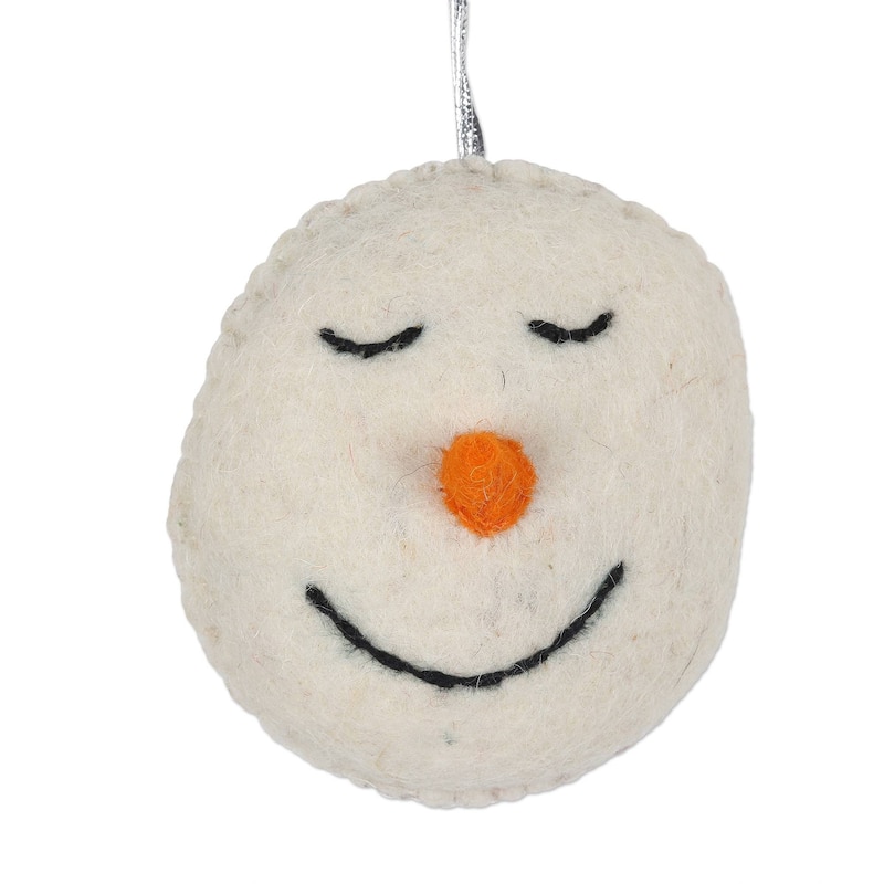Novica Handmade Smiling Snowmen Wool Felt Ornaments (Set Of 4)