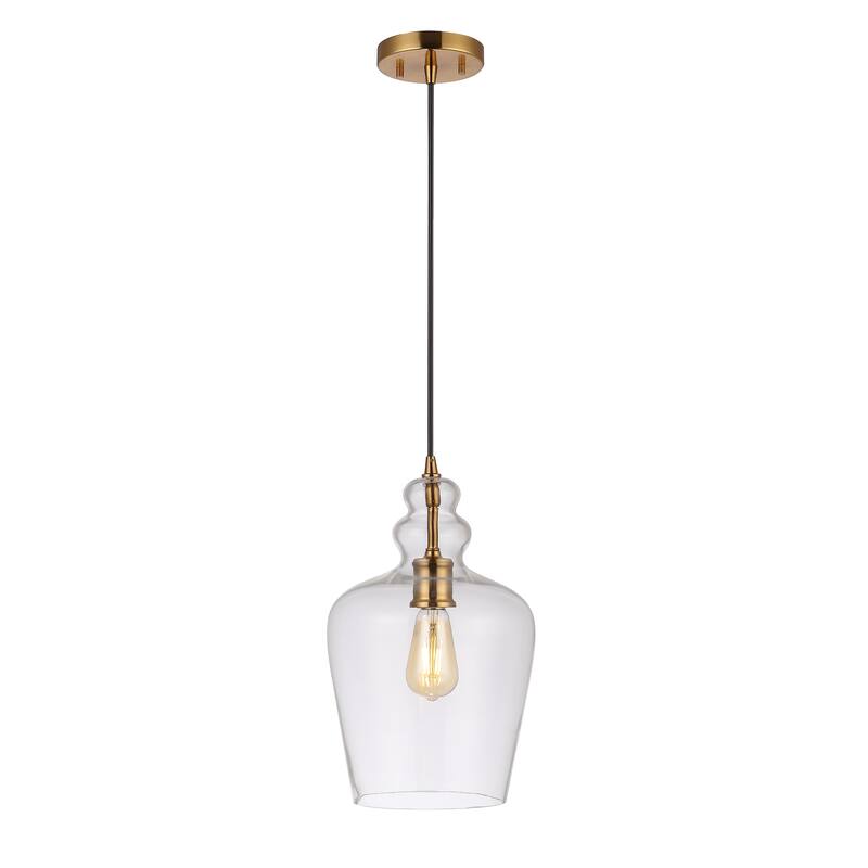 SAFAVIEH Lighting Reka Glass Led Adjustable Pendant - 9" W x 9" L x 17-89" H - 9Wx9Dx89H