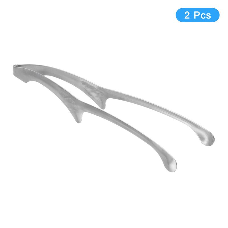 Serving Tongs, 2pcs 10 Inch Stainless Steel Ice Tongs, Mini Sugar Tongs - Silver