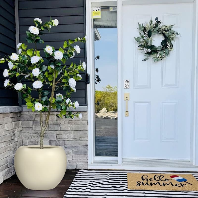 DreamPatio Riverside Fiberstone Composite Ball Planter for Indoor/Outdoor - Smooth Automotive 2K Coating