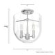 preview thumbnail 4 of 6, Hunter Sacha 3-Light Semi-Flush Mount Ceiling Light w/ Clear Glass - Entry, Dining Room, Kitchen Table - Modern, Low-Profile