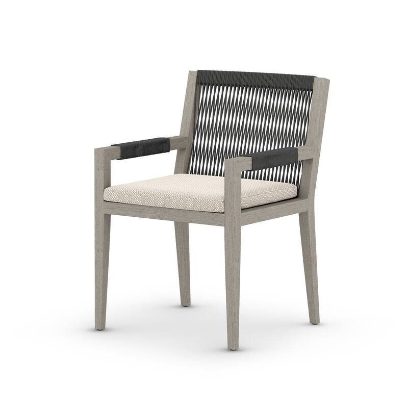 Atwood Outdoor Dining Armchair-Weathered Grey-FSC