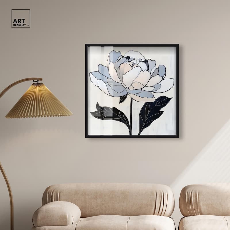 Gray Scale Flower I Shadowbox by Art Remedy