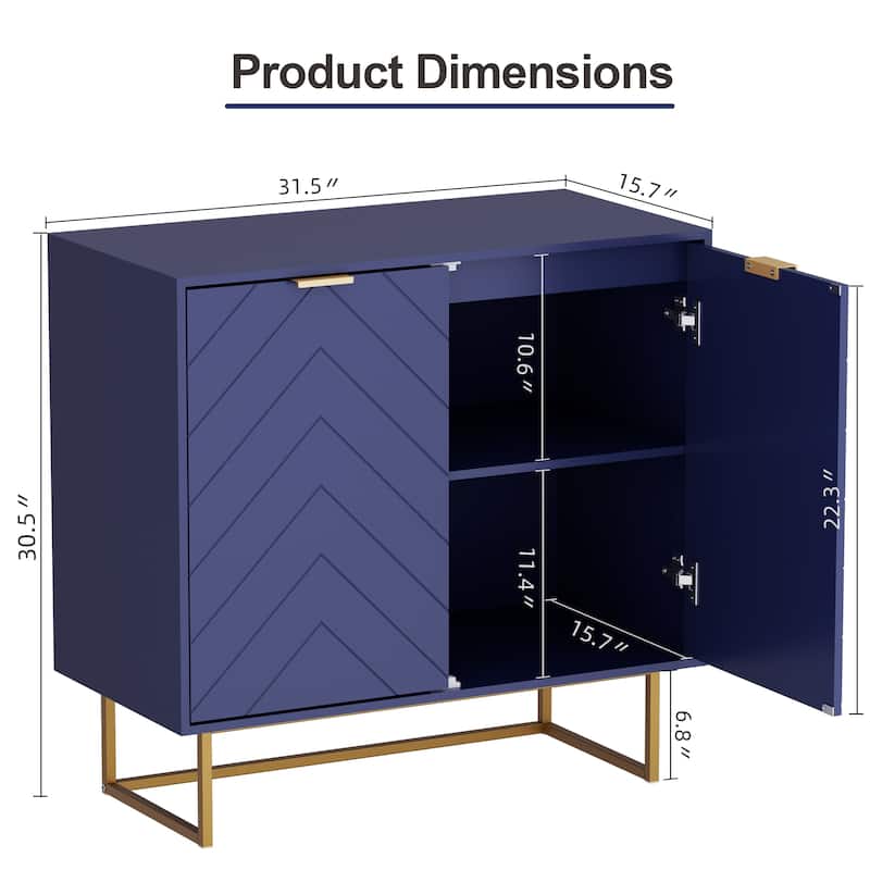 Versatile Sideboard Buffet Cabinet Storage with Adjustable Shelf
