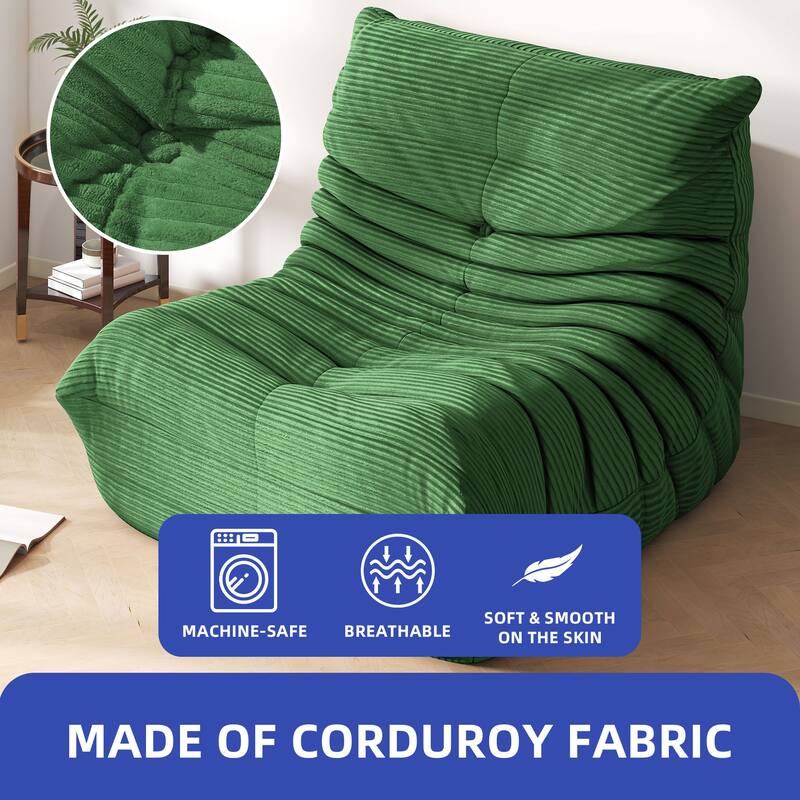 Moasis Cordury Fireside Bean Bag Chairs with Memory Foam for Adults