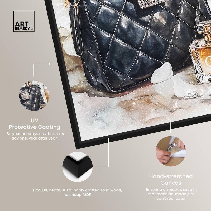 Trinkets and White Floral Canvas by Art Remedy