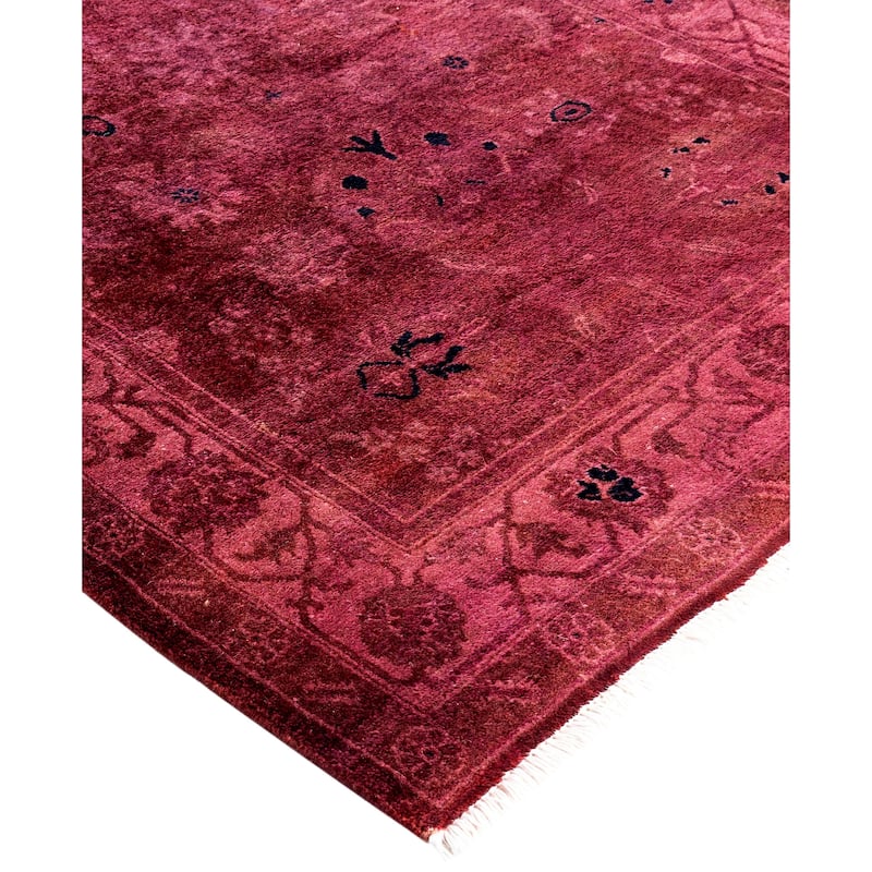 Overdyed One-of-a-Kind Hand-Knotted Area Rug - Red - 3' 0" x 12' 2"