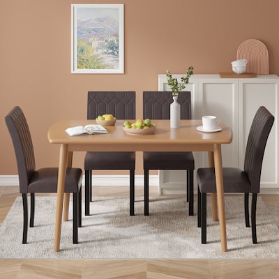 Javlergo Dining Chairs Set of 2/4/6, Upholstered Chairs with Solid Back for Kitchen Restaurant and Living Room
