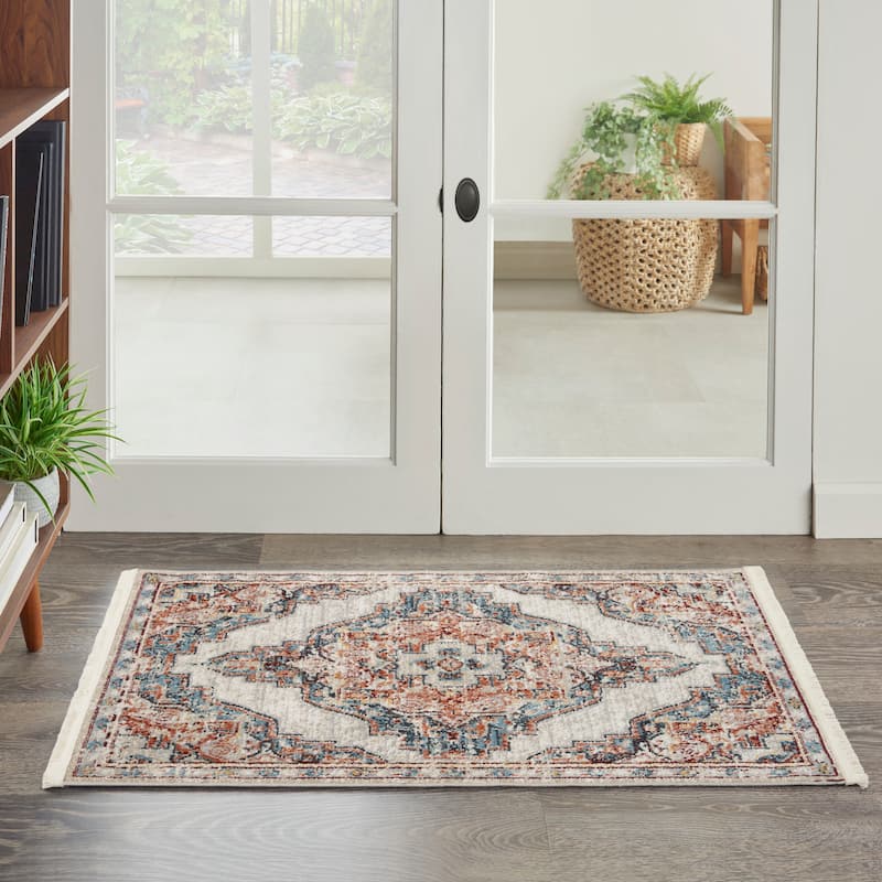 Nourison Geneva Traditional Bordered Area Rug.