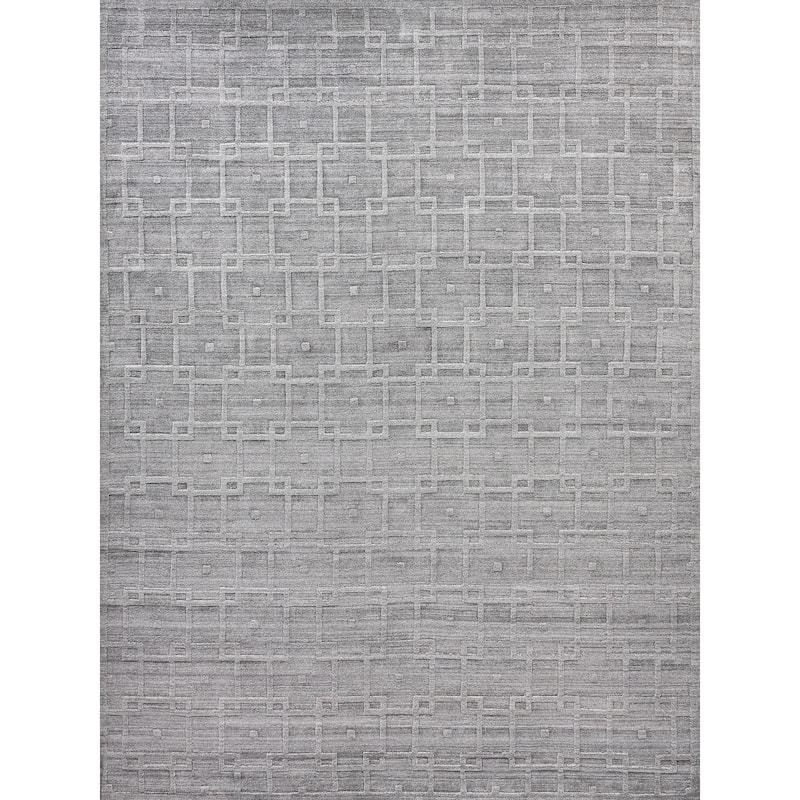 EXQUISITE RUGS Castelli Hand-loomed Bamboo Silk/Wool Grey Area Rug.