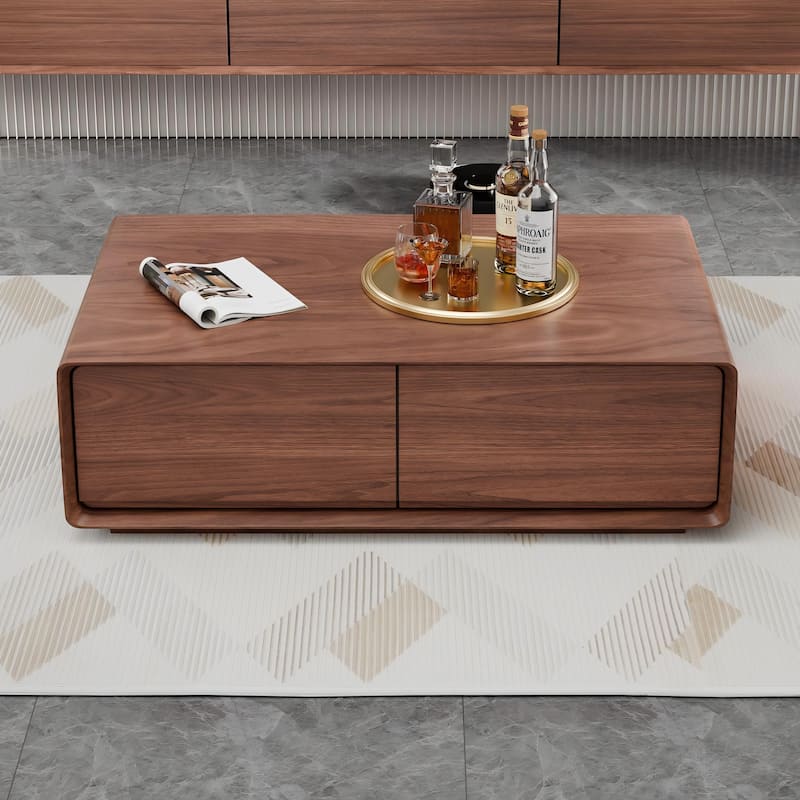 Modland 47" Handmade Modern Coffee Table with 4 Drawers & Rounded Corners - 47.24 - Brown