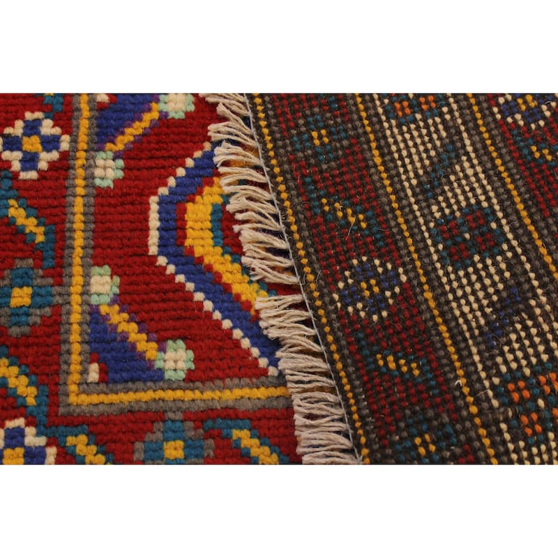 Bohemian Balochi Hancock Red/Beige Hand Knotted Wool Rug - 3'5'' x 4'10''