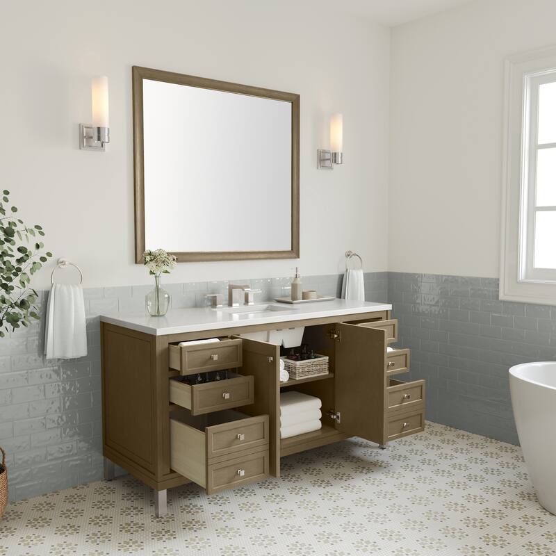 Chicago 60" Single Vanity, Walnut Whisper