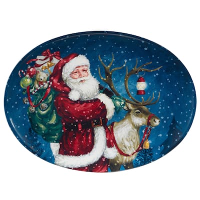 Certified International Santa's Secret Oval Platter 16" x 12" - 16" x 12" x 1.25"