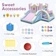 preview thumbnail 8 of 9, Costway Macron Pastel Bounce House with Slide Basketball Hoop Boxing