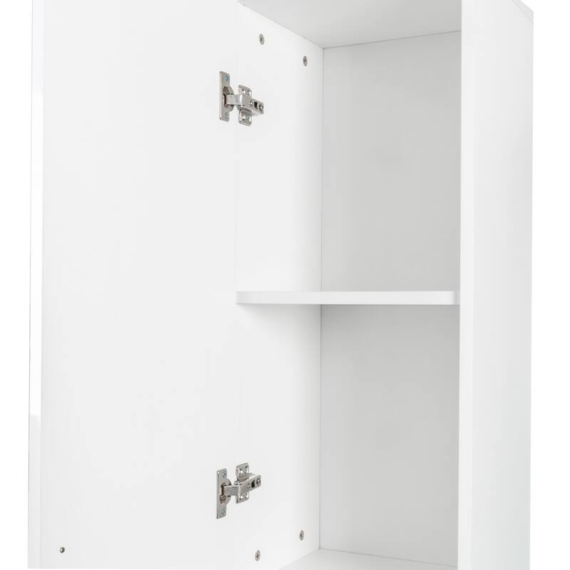 Freestanding Cabinet with Inadjustable Shelves & 2 Doors for Kitchen, Dining Room