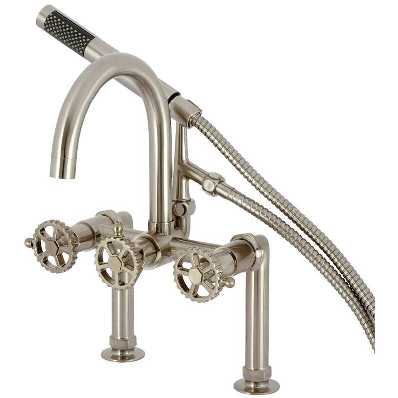 Kingston Brass AE810.CG Fuller Deck Mounted Tub Filler with Built-In - Brushed Nickel