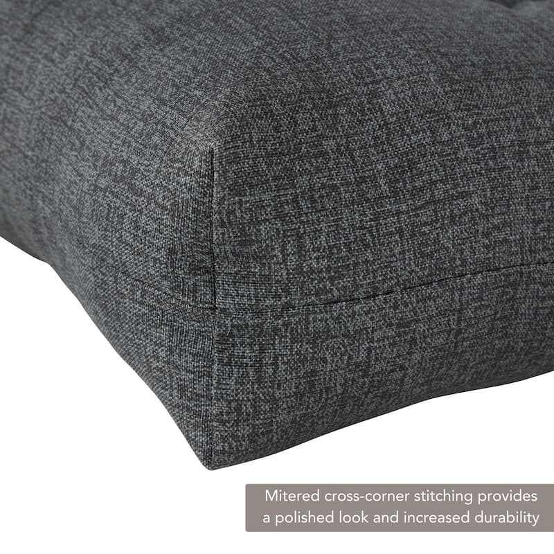 Outdoor 21 x 42-inch Heathered Solid Seat/Back Chair Cushion (Set of 2) (Cushions Only)