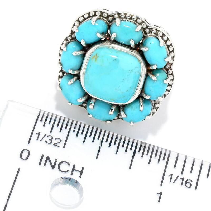 925 Sterling Silver Blue Mohave Turquoise Ring