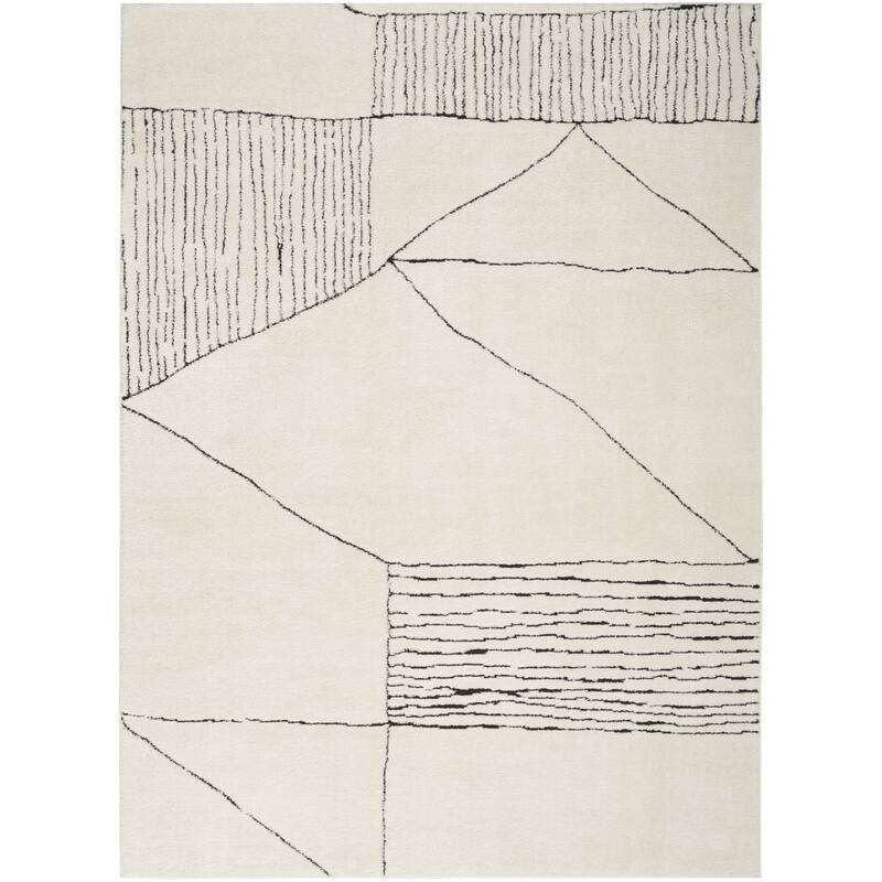 Power Loomed Geometric Modern Stain Resistant Area Rug - 118' X '94' X '0.63