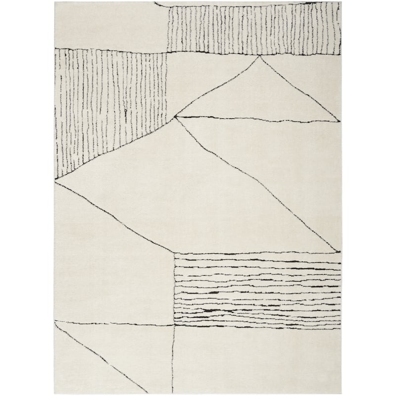 Power Loomed Geometric Modern Stain Resistant Area Rug - 84' X '63' X '0.63