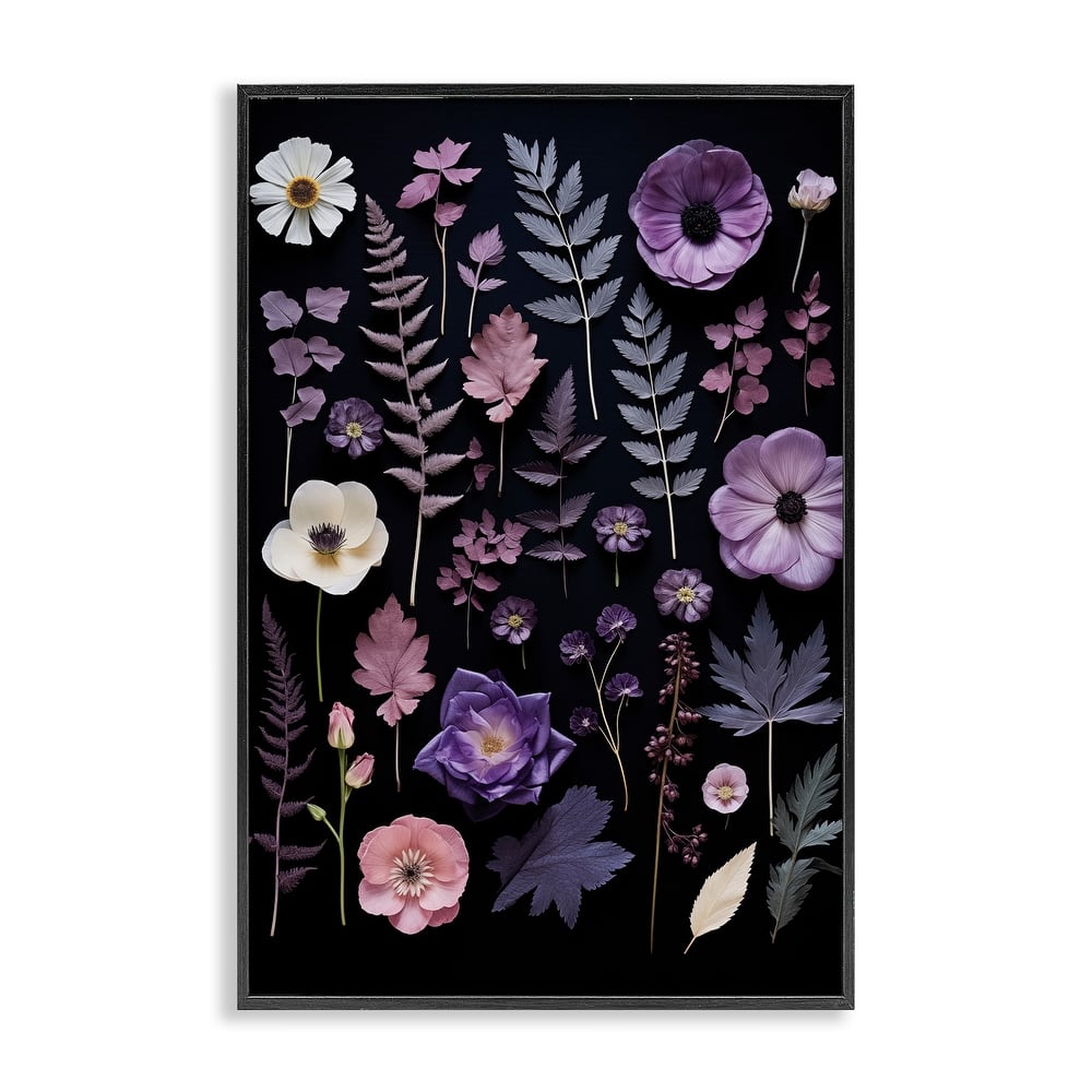 Stupell Mixed Purple Toned Flowers Framed Giclee Art Design By Heidi Kuntz