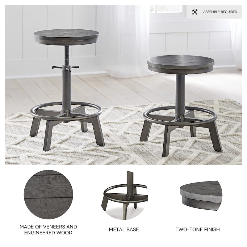 Ashley Furniture Torjin Swivel Stool (Set of 2) - 19"W x 19"D x 24"H
