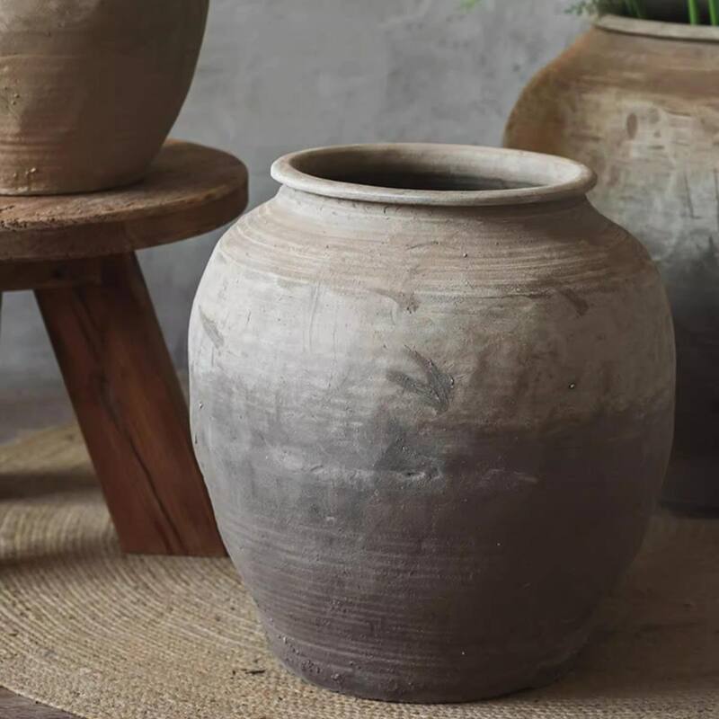 RusticReach Round Earthenware Pot
