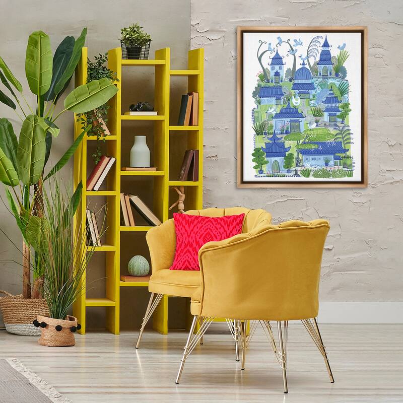 Stupell Charming Village Buildings Framed Floater Canvas Wall Art Design By Kay Widdowson