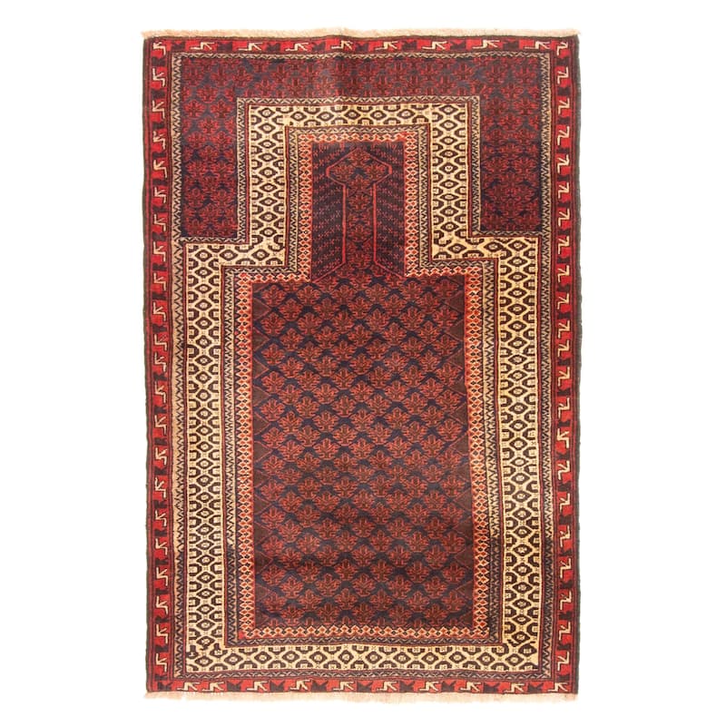 ECARPETGALLERY Hand-knotted Teimani Dark Navy Wool Rug - 2'10 x 4'4