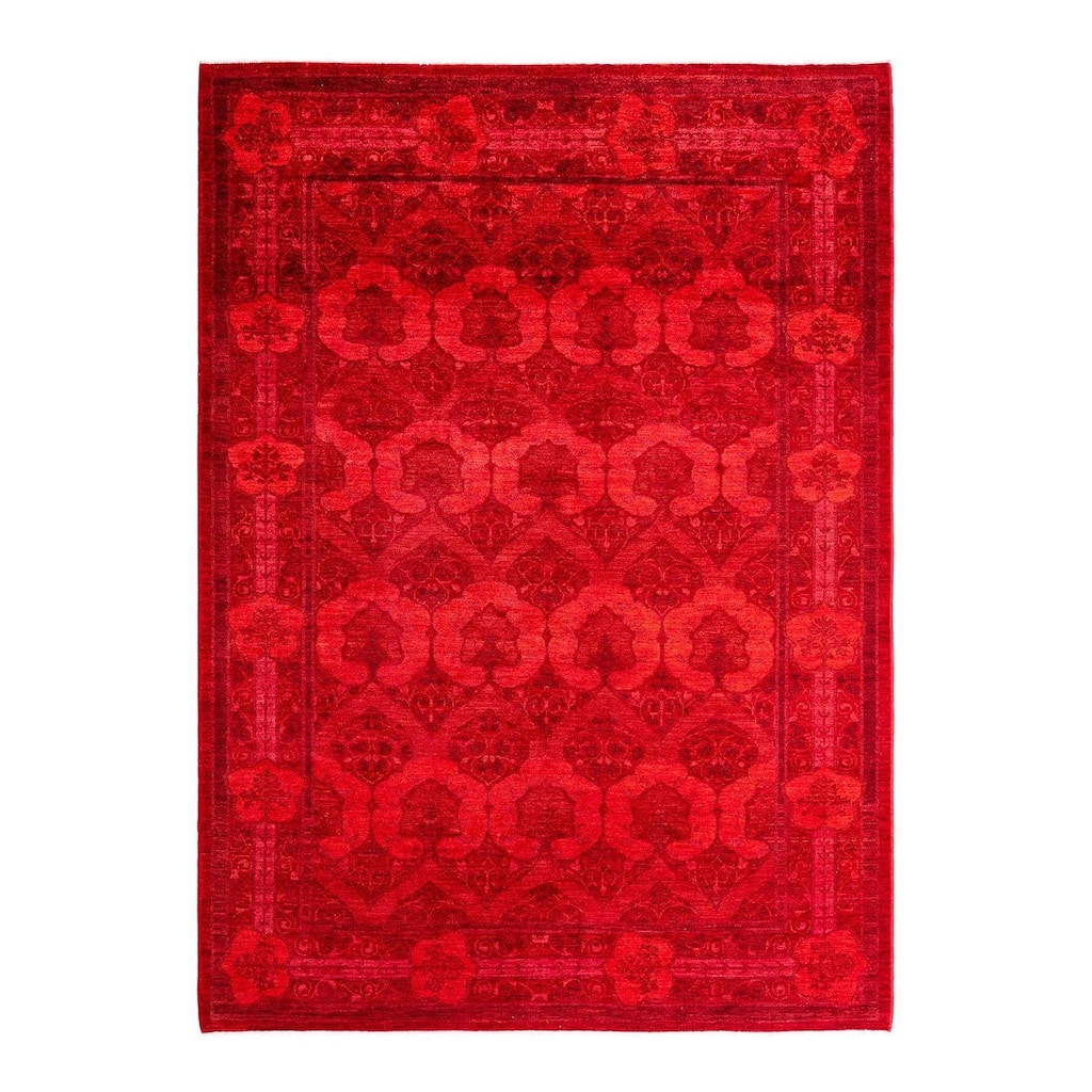 Overdyed, One-of-a-Kind Hand-Knotted Area Rug - Red - 6' 2" x 8' 6"