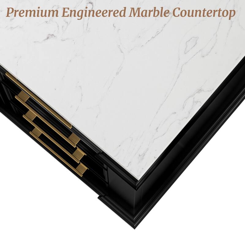 36 Inch Bathroom Vanity with Sink, Soft-Close Sliding Drawers & Cabinet, Bathroom Vanity Cabinet Set in White