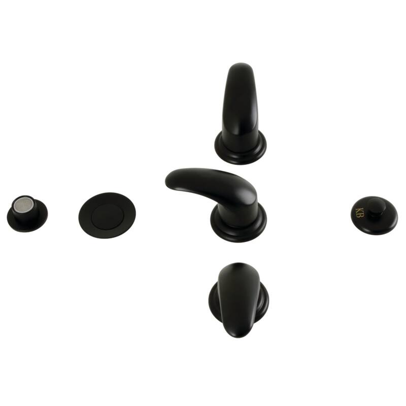 Kingston Brass Three-Handle Deck Mount Bidet Faucet - Matte Black