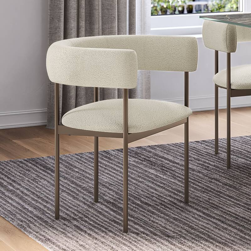 Amisco Julius Upholstered Dining Chair with arms and Metal Legs