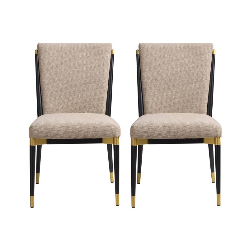 Christopher Knight Home - Modern Upholstered Metal Base Dining Chair with Solid Back (Set of 2)