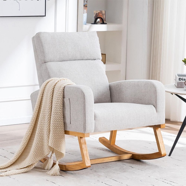 HOMYKA 28 Wide Rocking Chair for Nursery with Solid Wood Leg On Sale Bed Bath Beyond 39975003
