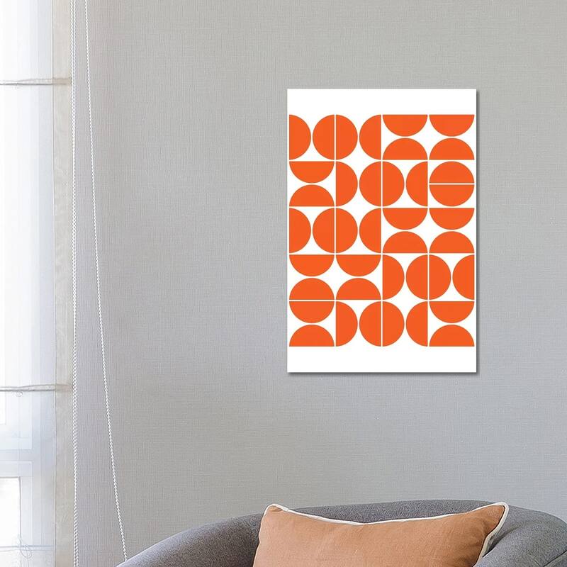 iCanvas "Mid Century Modern Geometric IV Orange" by The Old Art Studio Canvas Print - 26x18x1.5