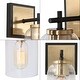 preview thumbnail 6 of 5, Modern Farmhouse Black Gold 1-Light Wall Sconces with Cylinder Glass Shade - 4"L x 6"W x 9.5"H