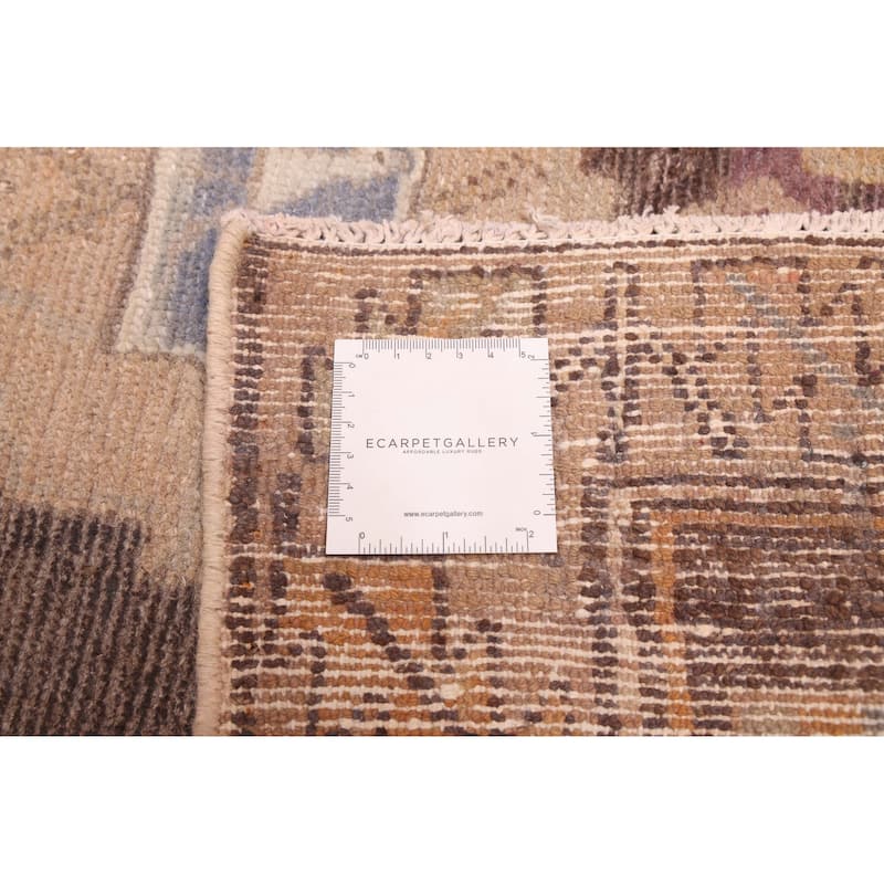 ECARPETGALLERY Hand-knotted Antalya Vintage Tan Wool Rug - 3'5 x 8'6