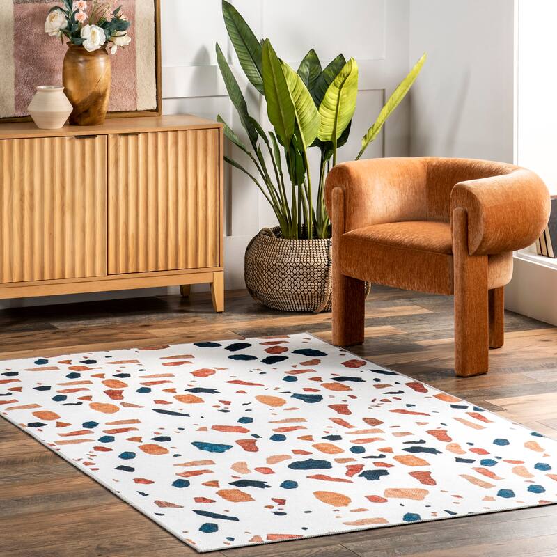 Nuloom JoJo SpinClean Kids Pebbles Machine Washable Area Rug - 4' x 6' - Multicolor - Rectangle