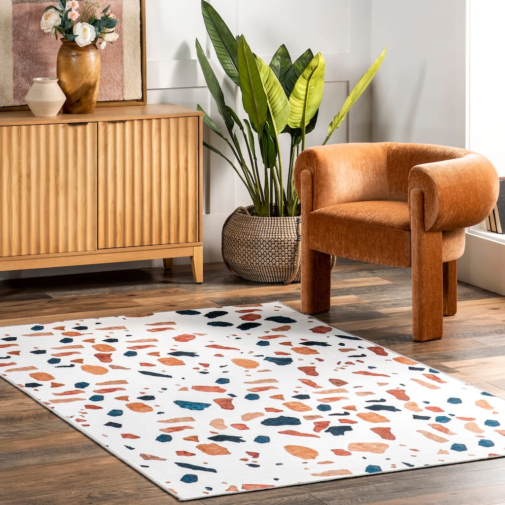 Nuloom JoJo SpinClean Kids Pebbles Machine Washable Area Rug