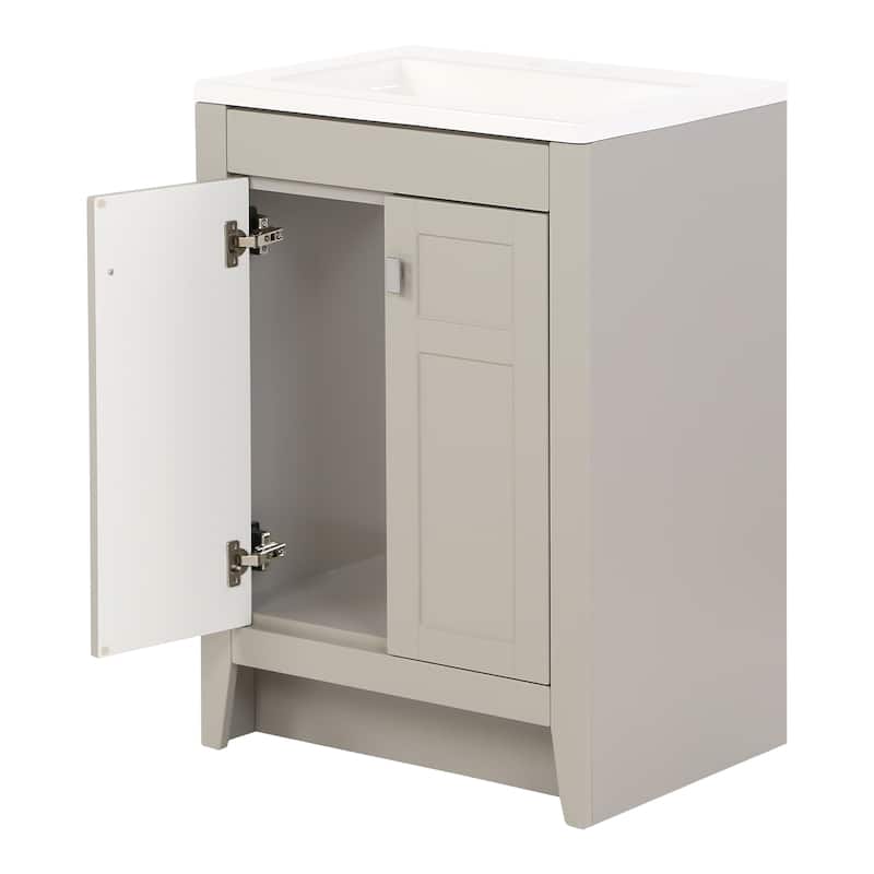 Lonsdale 24.5" 2-Door Bathroom Cabinet With White Sink Top - 24.5 in.