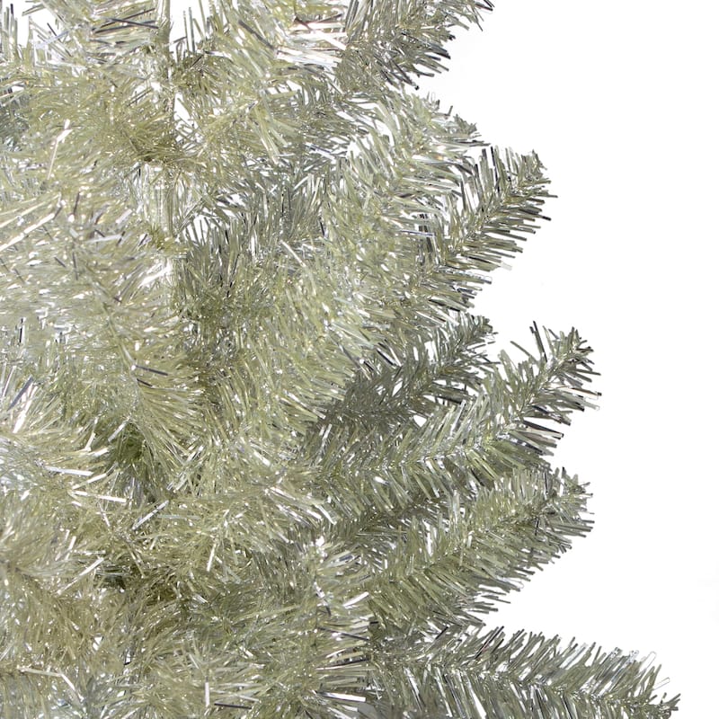 3' Metallic Platinum Artificial Tinsel Christmas Tree - Unlit