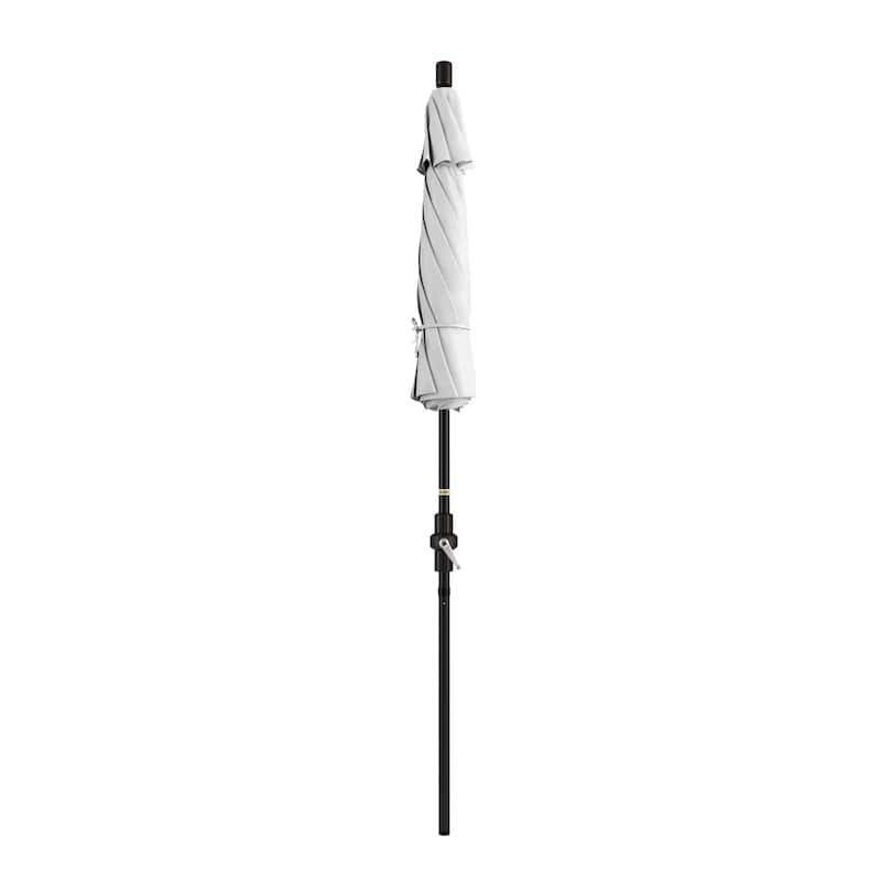 California Umbrella 7.5' Sun Master Patio Umbrella Bronze Aluminum Pole Fiberglass Ribs Crank Lift Tilting Olefin Royal Blue