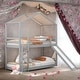 preview thumbnail 12 of 18, Modren Twin over Twin House Bunk Bed With Metal Frame and Built-in Ladder for Bedroom