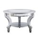 preview thumbnail 2 of 4, SEI Furniture Olivia Contemporary Mirrored Round Coffee Table in Matte Silver Details and Shelf