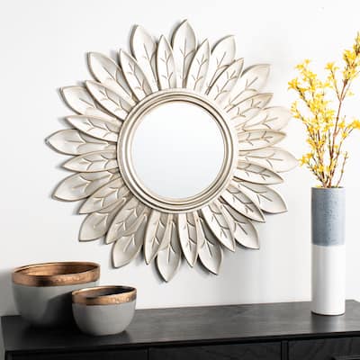 SAFAVIEH Alba 30-inch Sunburst Round Mirror - 30.3" W x 1.5" L x 30.3" H